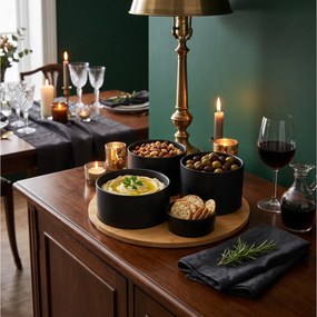 ΕΤΑΖΈΡΕΣ &amp; ΟΡΝΤΕΒΙΈΡΕΣ APPETIZER SET BLACK BAMBOO 5P 176917
