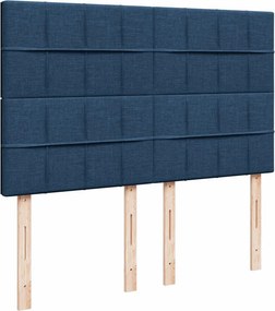 vidaXL Κρεβάτι Boxspring με Στρώμα Μπλε 140x200 εκ. Υφασμάτινο