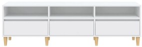 vidaXL Έπιπλο Τηλεόρασης Λευκό 150x30x44,5 εκ. Επεξεργασμένο Ξύλο