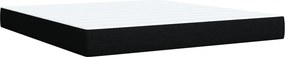 vidaXL Κρεβάτι Boxspring με Στρώμα Μαύρο 180x200 εκ. Υφασμάτινο