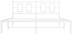 vidaXL Πλαίσιο Κρεβατιού με Κεφαλάρι Λευκό 160x200 εκ. Μεταλλικό