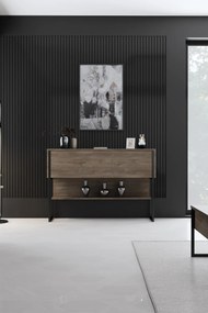 Συρταριέρα Μαύρο / Καρυδί FOAFLO 120x30x80