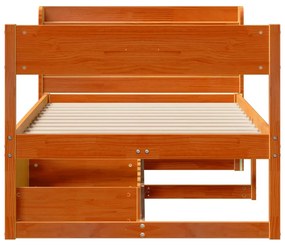 vidaXL Σκελετός Κρεβ. Χωρίς Στρώμα Καφέ Κεριού 100x200 εκ Μασίφ Πεύκο