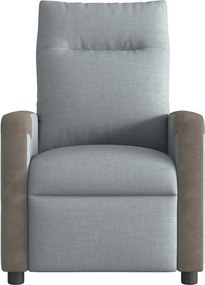 vidaXL Πολυθρόνα Μασάζ Ανακλινόμενη Ανοιχτό Γκρι Υφασμάτινη