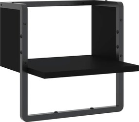 vidaXL Ράφι Τοίχου με Μπάρα Μαύρο 30 x 25 x 30 εκ.