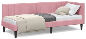 vidaXL Κρεβάτι Γωνίας με κεφαλάρι Ροζ 80 x 200 cm Βελούδο