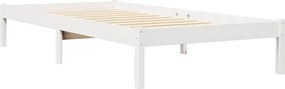 vidaXL Κρεβάτι Βιβλιοθήκη Χωρίς Στρώμα Λευκό 75x190 εκ Μασίφ Πεύκο