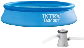 Φουσκωτή Πισίνα Intex Easy Set οικογενειακή, με χωρητικότητα 1942lt και διαστάσεις 244x244x61cm - Περιλαμβάνεται αντλία φίλτρου