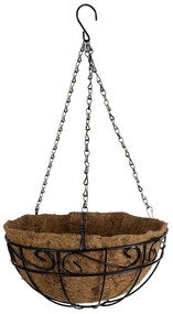 Κασπώ Κρεμαστό Karystos 20563 Φ30x15cm Brown-Black GloboStar Coconut,Μέταλλο