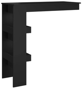 Τραπέζι Μπαρ Τοίχου Μαύρο 102x45x103,5 εκ. από Επεξεργ. Ξύλο - Μαύρο