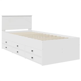 vidaXL Καναπές Κρεβάτι Λευκό και Μαύρο 75 x 190 cm Επεξεργασμένο Ξύλο