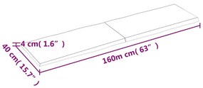 Επιφ. Τραπεζιού Σκ Γκρι 60x40x(2-4)εκ Επεξ Μασίφ Ξύλο Live Edge - Καφέ