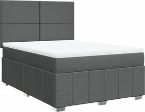 vidaXL Κρεβάτι Boxspring με Στρώμα Σκούρο Γκρι 160x200 εκ Υφασμάτινο
