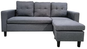 Καναπές Γωνιακός ArteLibre GRETEL Αναστρέψιμος Γκρι Ύφασμα 182x122x70cm