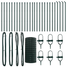 vidaXL Euro Fence με 13 Στυλ 0.4x50 μ Γαλβανισμένος Χάλυβας Πράσινος