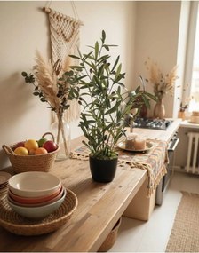 Stewehome Διακοσμητικό τεχνητό δέντρο ελιάς με φυσική όψη Μαύρο
