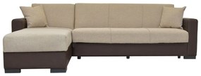 Καναπές Κρεβάτι Γωνιακός JOSE Μπεζ/Καφέ PU 270x165x84cm - Τεχνόδερμα - 14210001