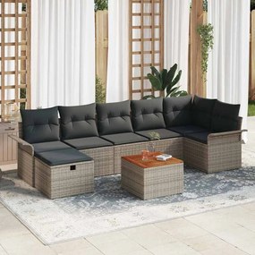 vidaXL Σετ Καναπέ Κήπου 8 pcs Γκρι συνθετικό ρατάν