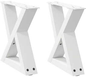 vidaXL Πόδια Τραπεζιού Σαλονιού 2 τεμ. Λευκά 30x(30-31,3) εκ. Ατσάλι