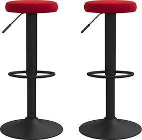 vidaXL Σκαμπό Μπαρ 2 τεμ. Μπορντό Βελούδινα