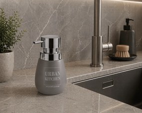 Δοχείο Κρεμοσάπουνου από Δολομίτη 300ml 8.5x8.5x14.8cm Grey MRShome