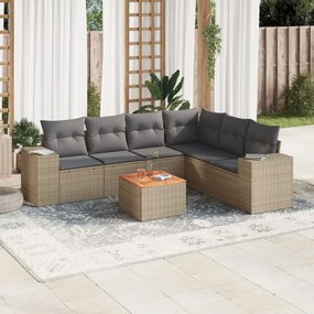 vidaXL Patio Sofa Set 6-θέσια Beige and Grey