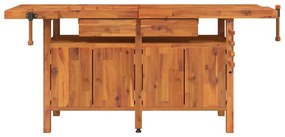 vidaXL Πάγκος Εργ. Συρτάρια/ Μέγγενες 192x62x83 εκ. Μασίφ Ξύλο Ακακίας