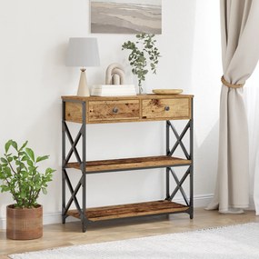 vidaXL Κονσόλα Ξύλου 75x28x75 εκ. Κατασκευασμένο από ξύλο και ατσάλι