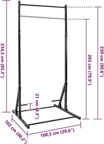 vidaXL Σταθμός Έλξης Μαύρο 100,5 x 102 x 234,5 εκ