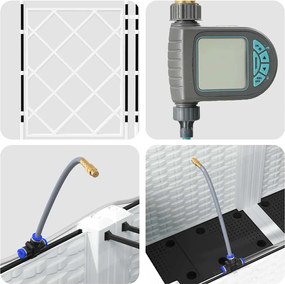 vidaXL Γλάστρα Κήπου 3 pcs Λευκό Ατσάλι