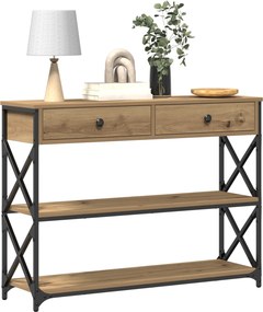 vidaXL Κονσόλα Τραπέζι artisan δρυς 100 x 28 x 75 εκ.