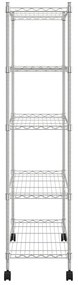 vidaXL Ραφιέρα 5 Επιπέδων με Τροχούς Χρωμέ 75x35x155 εκ. 250 κ.