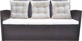 vidaXL Σετ Τραπεζαρίας Εξ. Χώρου 6 τεμ. Καφέ Συνθ. Ρατάν με Μαξιλάρια