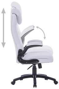 vidaXL Καρέκλα Περιστρεφόμενη Ρυθμιζόμενη Λευκή από Συνθετικό Δέρμα