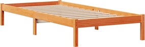 vidaXL Κρεβάτι Βιβλιοθήκη Χωρίς Στρώμα 75x190 εκ Μασίφ Ξύλο Πεύκου