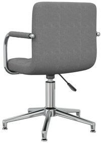 vidaXL Καρέκλα Τραπεζαρίας Περιστρεφόμενη Ανοιχτό Γκρι Υφασμάτινη