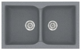 Sanitec Classic 340 Metallic Silver Ένθετος Νεροχύτης 80cm
