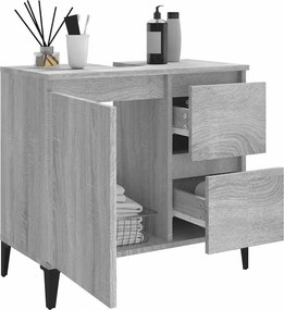 vidaXL Ντουλάπι Μπάνιου Γκρι Sonoma 65x33x60 εκ. Επεξεργασμένο Ξύλο