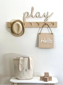 Stewehome Μοντέρνο ξύλινο κρεμάστρα τοίχου Καφέ 60x6x6 cm