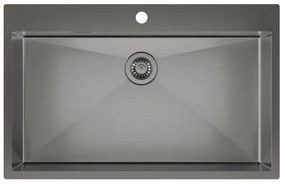 Helika Terra 100M Ένθετος Ανοξείδωτος Νεροχύτης 79x50.5mm PVD Graphite