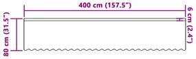 vidaXL Κουρτίνα Δαντέλας με κουρτίνες Floral Λευκό 400 x 80 cm Πολυεστέρας