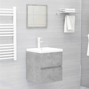 vidaXL Ντουλάπι Νιπτήρα Γκρι Σκυροδ. 41x38,5x45 εκ. Επεξεργασμένο Ξύλο