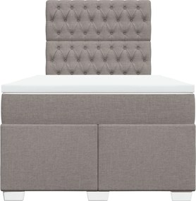 vidaXL Κρεβάτι Boxspring με Στρώμα Taupe 120x200 εκ. Υφασμάτινο