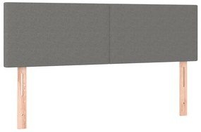 vidaXL Κρεβάτι Boxspring με Στρώμα &amp; LED Σκ.Γκρι 140x200 εκ Υφασμάτινο