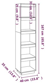 Βιβλιοθήκη/Διαχωριστικό Χώρου Μελί 40x35x167 εκ. Μασίφ Πεύκο - Καφέ