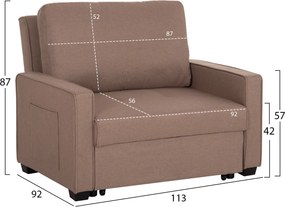 ΠΟΛΥΘΡΟΝΑ-ΚΡΕΒΑΤΙ KANNA HM3083.02 ΜΠΕΖ ΥΦΑΣΜΑ 113x92x87Υεκ.