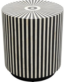 Τραπέζι Βοηθητικό Electra Ξύλινο Μαύρο/Λευκό 40x40x45εκ. - Μαύρο