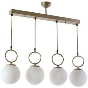 Φωτιστικό Οροφής - Ράγα Morino 846STL2830 65x16x70cm 4xE27 40W Gold-White Opviq