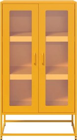vidaXL Highboard Μουστάρδα κίτρινη 68x39x123 cm Χάλυβας