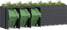 vidaXL Αποθήκη τροχήλατου κάδου για 6 κάδους Ανθρακί